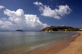 Sunny beach on Zakynthos island in Greece