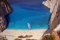 Zakynthos white beach with shipsreck