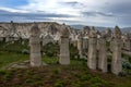 The incredible landscape in Love Valley near Goreme in the Cappadocia region of Turkey