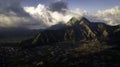 Incredible landscape of picturesque mountains and hills under the sky