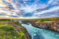 Incredible landscape scene of Skjalfandafljot river near Godafoss waterfall Royalty Free Stock Photo