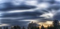 Amazing lenticular clouds in the sky Royalty Free Stock Photo