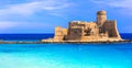 Le Castella .Isola di Capo Rizzuto - fantastic place with castle. Royalty Free Stock Photo