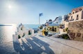 Incredible morning view of Santorini island. Picturesque spring scene of the  famous Greek resort - Fira, Greece, Europe. Royalty Free Stock Photo