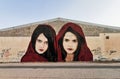 Incredible murals of cultural icons on the walls of Ad Diriyah, Riyadh, Saudi Arabia