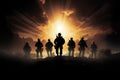 Incredible photorealism brings a team of soldiers silhouette to life