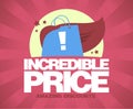 Incredible price, amazing discounts - vector sale poster mockup