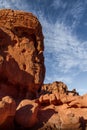 Incredible rock formation that looks like a face or Buddha in Valley of Fire State Park near Las Vegas, Nevada Royalty Free Stock Photo