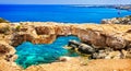 Cyprus island - amazing rocky bridge near Agya Napa. Royalty Free Stock Photo