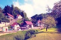 Incredible scenery with tree in sunlight in Rathen, Germany, Europe Sachsische Schweiz