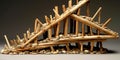 Incredible structure made of sticks. Zen mediation concept. Generative AI