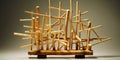 Incredible structure made of sticks. Zen mediation concept. Generative AI