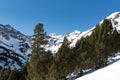 Incredible sunny day in winter in the Pyrenees in Andorra