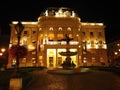 Night beautiful beauty on the Danube-Bratislava and Slovak National Theater with an interesting background