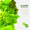 Incredible vector green ink in water Royalty Free Stock Photo