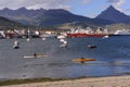 view of the city of Ushuaia, the southernmost city in the world in Patagonia, Tierra del Fuego Argentina, South America Royalty Free Stock Photo