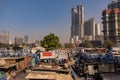 Incredible view of the Dhobi Ghat in Mumbai, the largest open-air laundry in the world Royalty Free Stock Photo