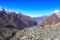 Mount Langtang and Lirung through the way to Tsergo-ri Royalty Free Stock Photo