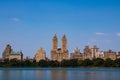 Incredible view of New York city skyline from Central park Royalty Free Stock Photo