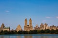 Incredible view of New York city skyline from Central park Royalty Free Stock Photo