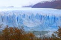 Incredible View of Perito Moreno Glacier in Los Glaciares National Park in Fall Foliage, El Calafate, Patagonia, Argentina Royalty Free Stock Photo