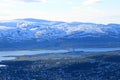 Incredible View to Tromso city in Norway from Storsteinen peak in the summer Royalty Free Stock Photo