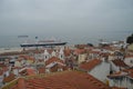 Incredible Views Of The Historic Center Of The City And Commercial Port Of Lisbon. Nature, Architecture, History, Street