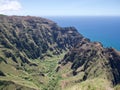 Landscape picture of the Napali coast from the Awaawapuhi Trail, Kauai Royalty Free Stock Photo