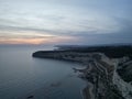 Incredible views from the rocky Kourion beach. Breathtaking Cyprus. Rest for the eyes. Drone view Royalty Free Stock Photo