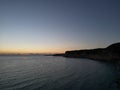Incredible views from the rocky Kourion beach. Breathtaking Cyprus. Rest for the eyes. Drone view Royalty Free Stock Photo