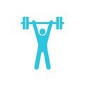 Incredible weightlifter icon, isolated on white background