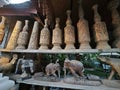 The incredible wood carving decorated on temple's wall.