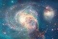 Incredibly beautiful galaxy somewhere in deep space. Science fiction wallpaper