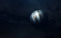 Planet of solar system, Jupiter, in endless dark space. Educational image. Elements of this image furnished by NASA Royalty Free Stock Photo