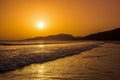 Incredibly beautiful sunset on the beach in Spain Royalty Free Stock Photo