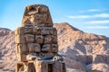 Incredibly magnificent and ancient statues of Colossi on the west bank of the Nile. Colossi Memnon Royalty Free Stock Photo