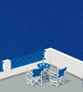 Incredibly romantic view on aegean island, vector