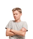 Incredulous teenage boy crossed his arms Royalty Free Stock Photo