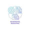 Incremental budgeting blue gradient concept icon