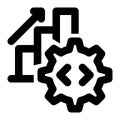 Incremental Development, Programming, Coding Outline Icon Royalty Free Stock Photo