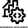 incremental development, programming, coding, software, increment, software development outline icon Royalty Free Stock Photo
