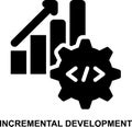 incremental development, programming, coding, software, increment, software development solid glyph icon Royalty Free Stock Photo