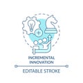 Incremental innovation turquoise concept icon