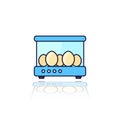 Incubator with the eggs, vector outlined icon