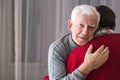 Incurable senior and his son Royalty Free Stock Photo