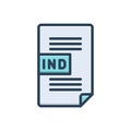 Color illustration icon for Ind, folder and format