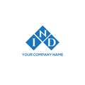 IND letter logo design on WHITE background. IND creative initials letter logo concept.