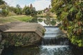 Small water fall, along the river, in the Ecological Park, in In