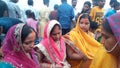 Indian women festival picture on ganga river