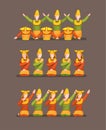 Indang Dance is a traditional Minangkabau Islamic dance originating from West Sumatra, Indonesia. move pose symbol concept vector